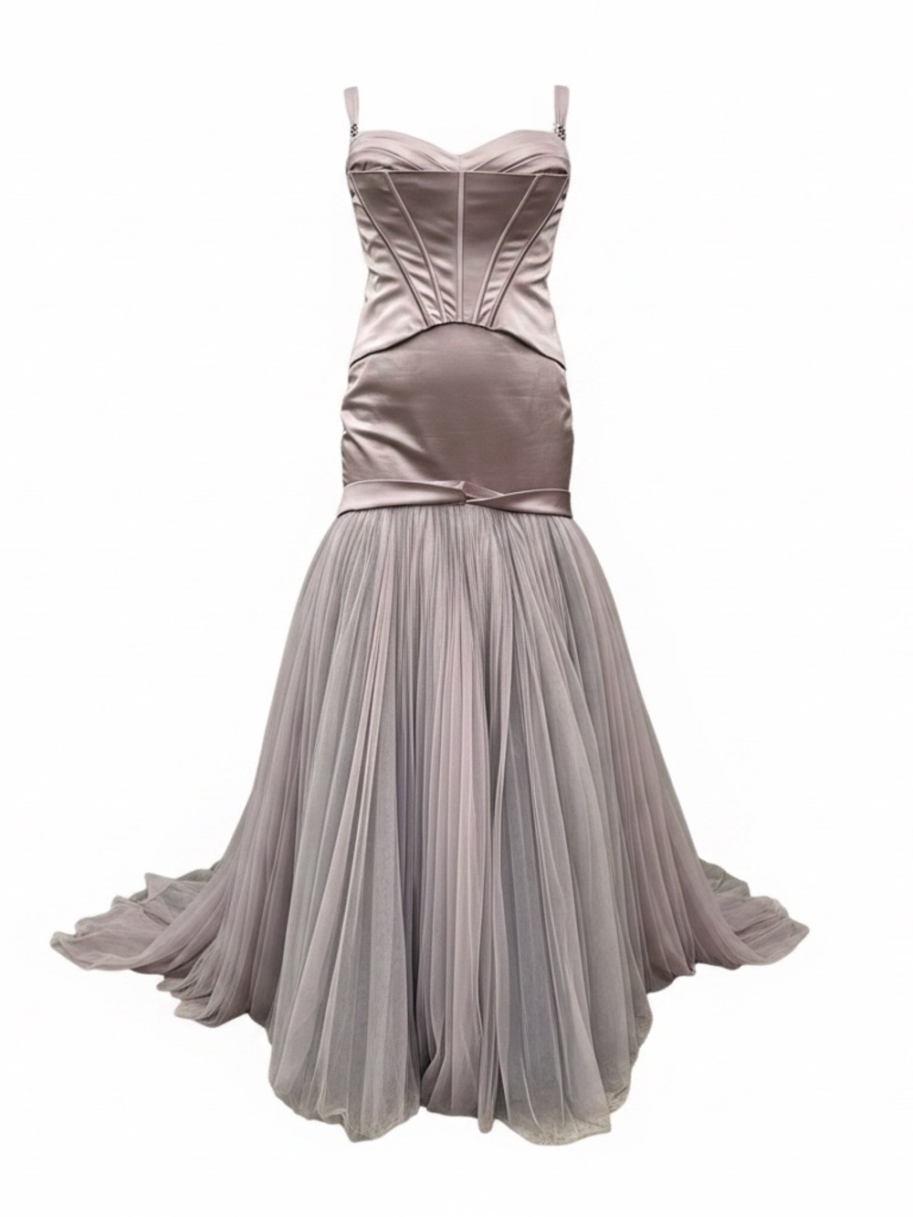 Truly Zac Posen Portobello Satin Tulle Mermaid Dress Designer Gown 8